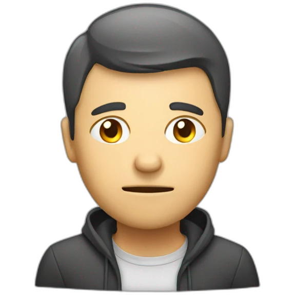 Person with burnout emoji