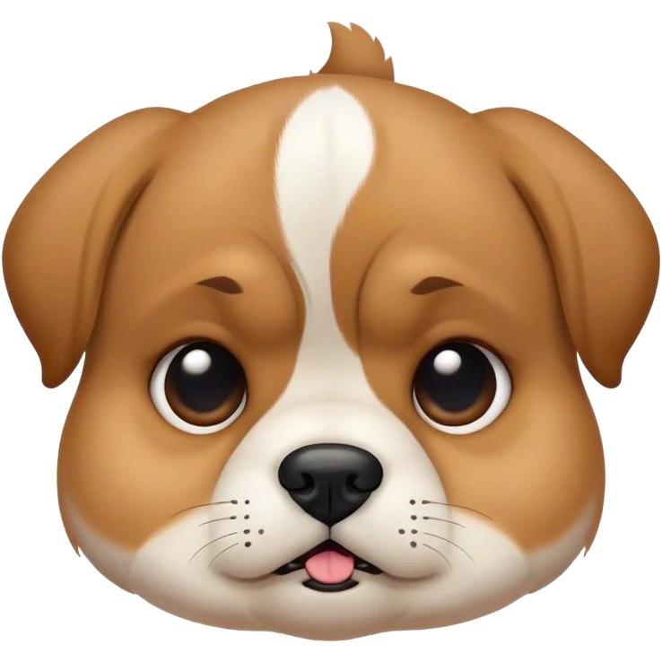 Cinematic Meme-Worthy Grumpy White and Brown American Bulldog Portrait Emoji, Head held high but eyes filled with dramatic disappointment, short white fur with striking brown patches, deeply furrowed brow creating an unmistakable scowl, floppy ears slightly angled back in disapproval, piercing brown eyes glaring with pure exasperation, Simplified yet hilariously over-exaggerated features, highly detailed, glowing with an aura of supreme annoyance, high shine, exhausted yet judgmental, stylized with an almost regal pettiness, bright but brooding, soft glowing outline, capturing the essence of a pup that has seen it all and is thoroughly unimpressed, so meme-worthy it feels like it could instantly become the next viral sensation of grumpiness! emoji