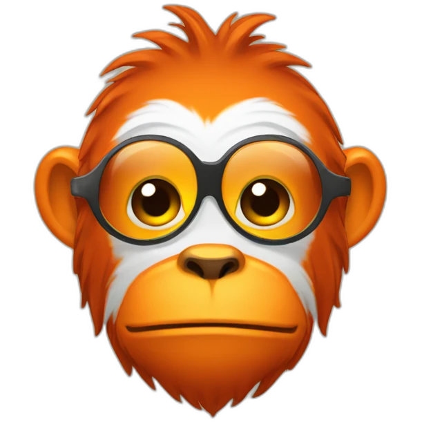 orang outant with sun emoji