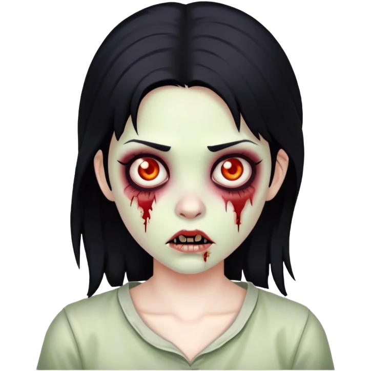 girl zombie with black hair emoji