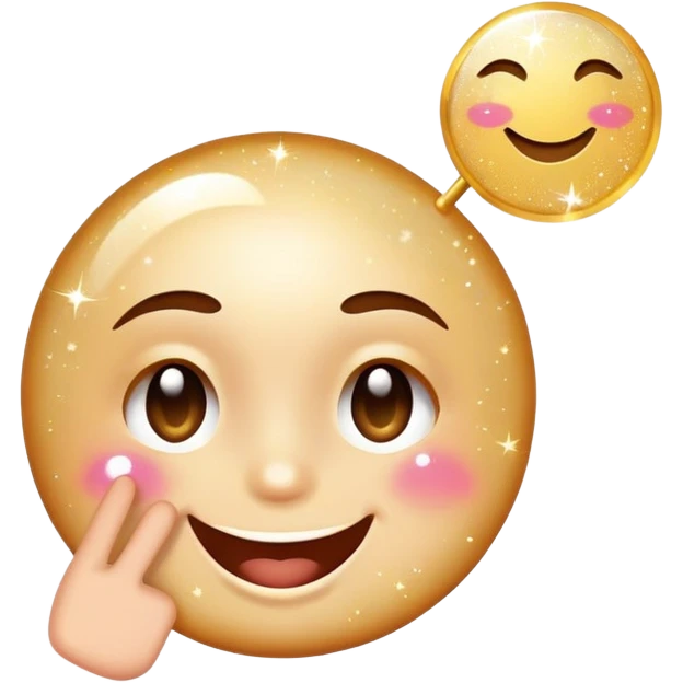 winking face holding a sparkling sign with extra sparkles emoji