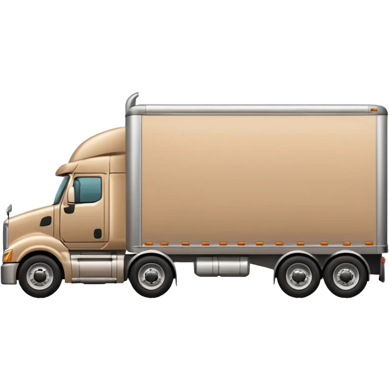 tan semi truck and trailer, side view, with subtle shading emoji