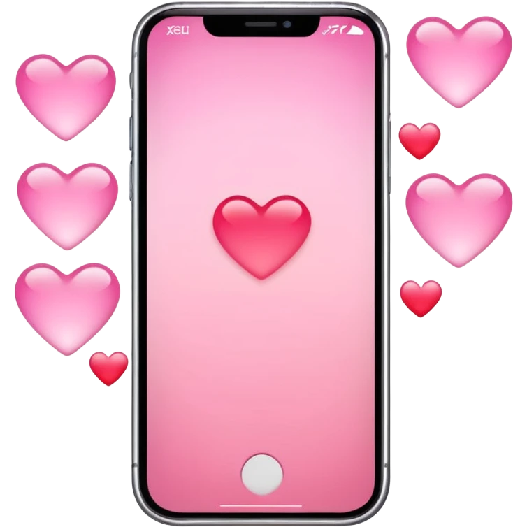 A pink iPhone with notification bubbles popping up nonstop, all with your name and hearts.  emoji