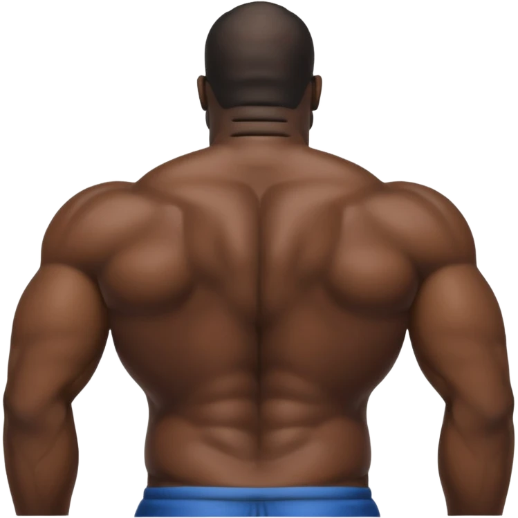Giant big booty black very oily man back towards viewer emoji