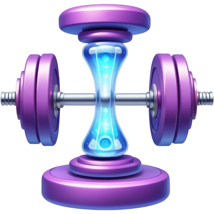 Mystical gym equipment with enchanted dumbbells, magical weight plates, and ethereal one-hour timer surrounded by energy aura and sparkles emoji