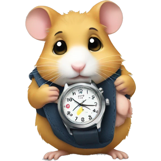 hamster looking at watch emoji
