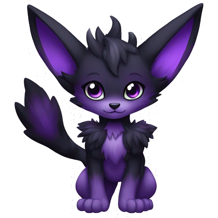 Anthro-Edgy-Cool-Black-Purple-Contrast-Colors-Fantasy-Fur-Sona-Chibi-Shiny-Fakémon-Hybrid full body emoji