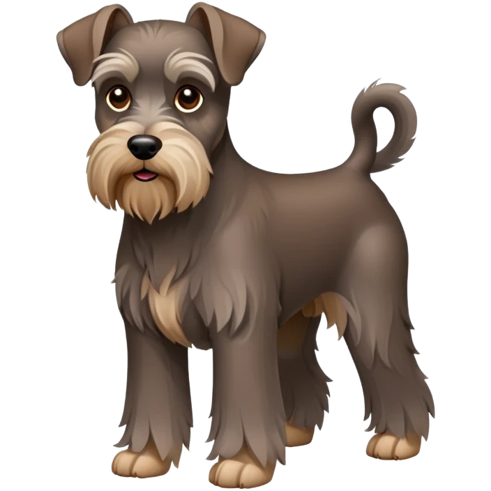 brown schnauzer dog full body emoji