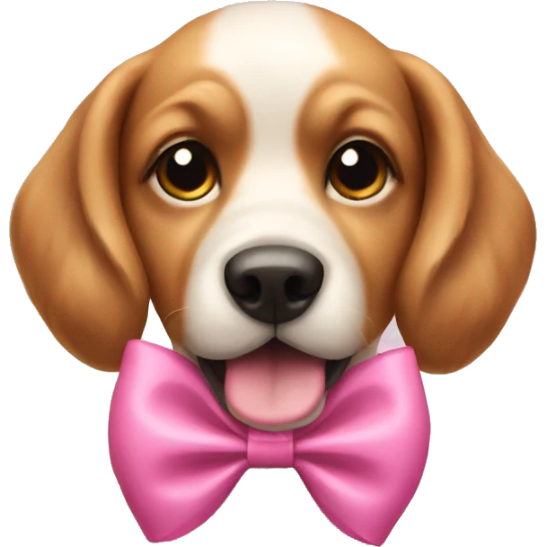Dog with pink bow emoji