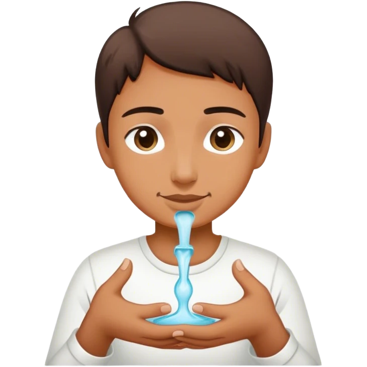 a realistic hand drawn gardener nurturing a small spout emoji