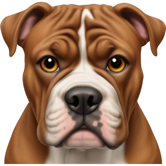 Realistin Brown red english bulldogg emoji