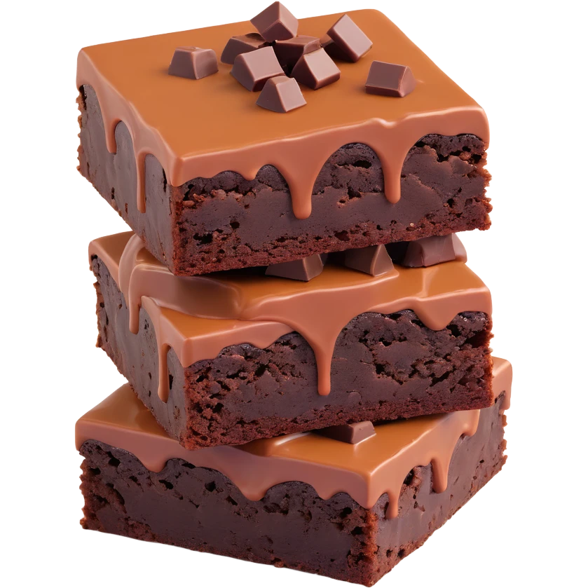 chocolate brownie with fudge emoji