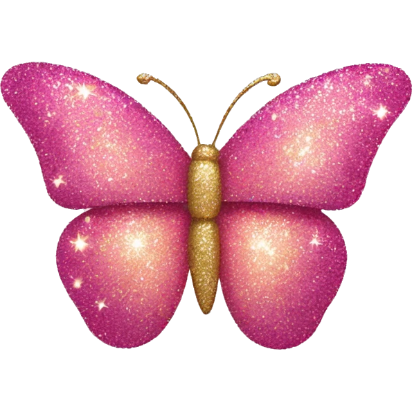 Glitter butterfly pink emoji