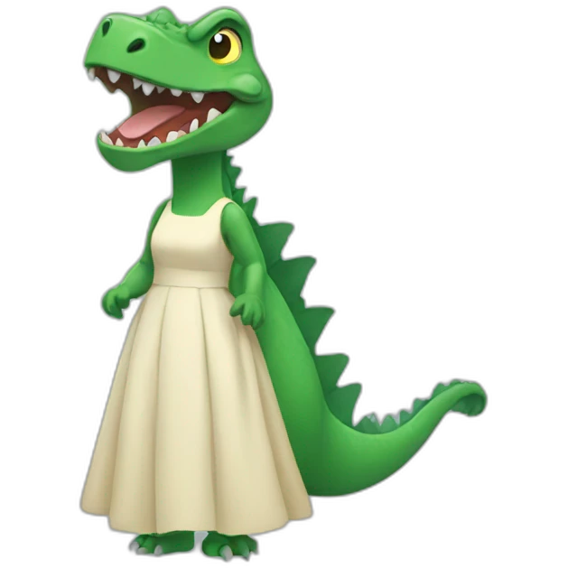 gozilla wearing dress emoji