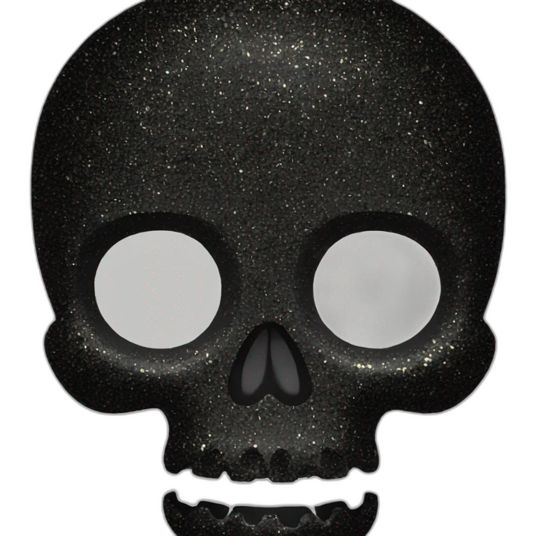 Black glitter skull emoji