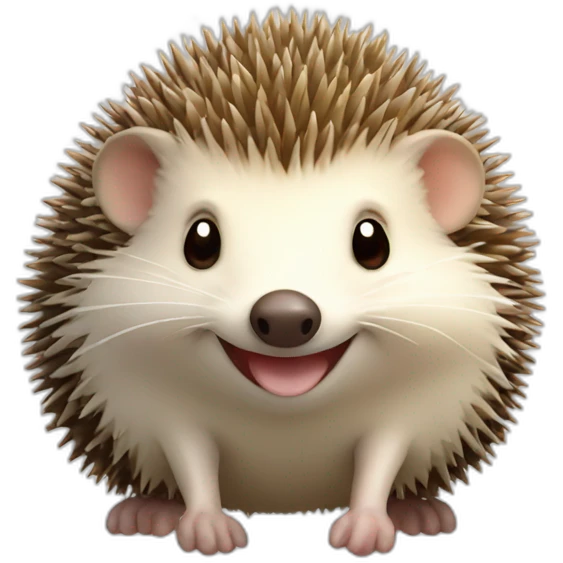a cheerful hedgehog with a mushroom emoji