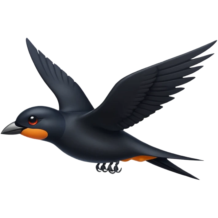 Black swallow flying emoji