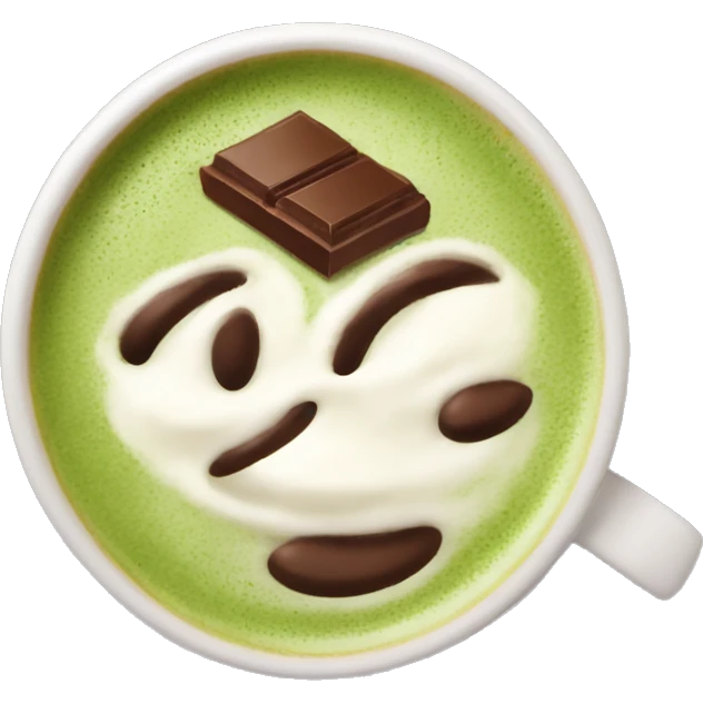 matcha latte with chocolate emoji