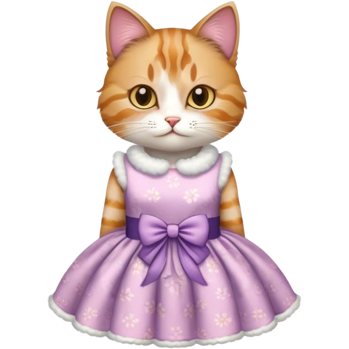 cat wearing in dress emoji
