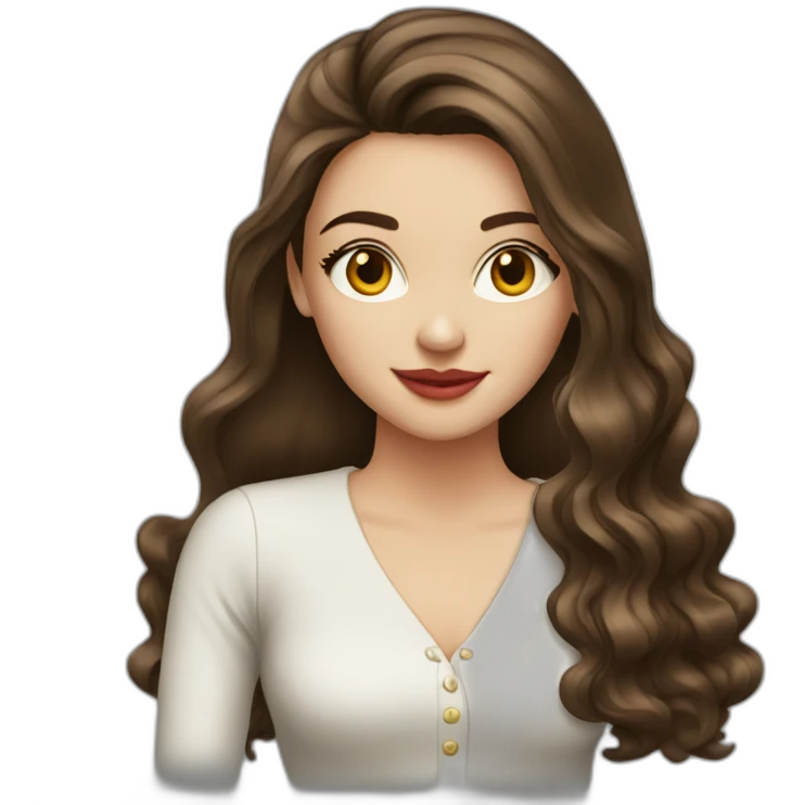 Brunette-girl-long-hair-old-money-fashion-style-red emoji
