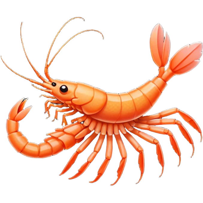 a shrimp in pixel art with "Envie de crevette" written below emoji