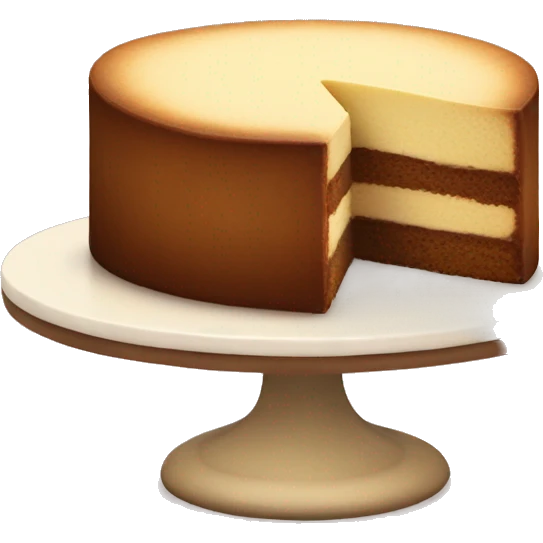 cheseecake piece top the brown cake stand emoji
