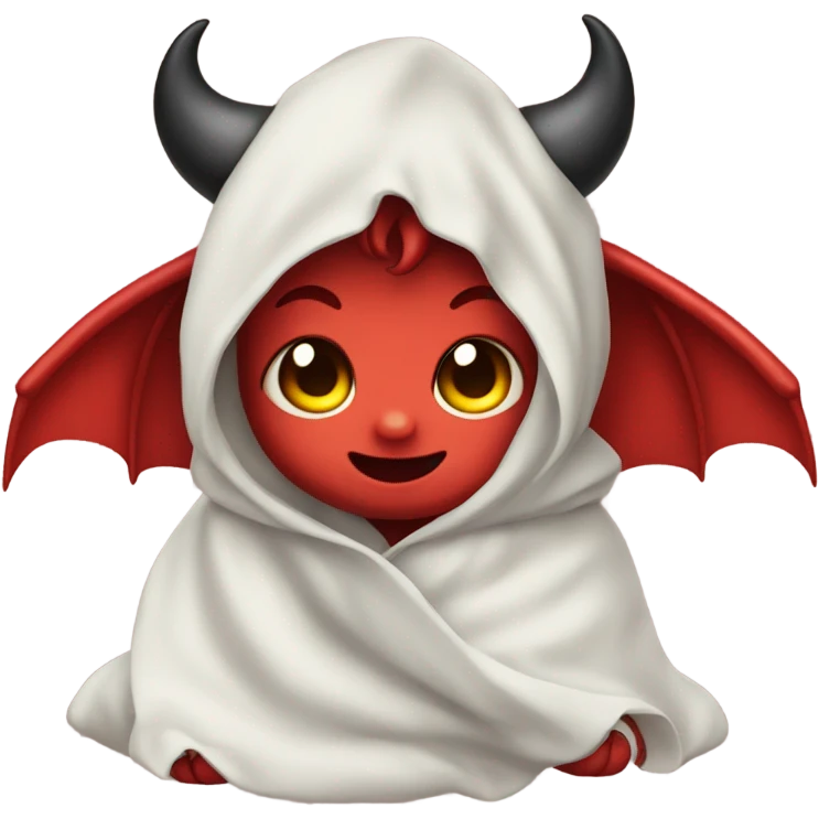 cute baby devil wearing blanket  emoji