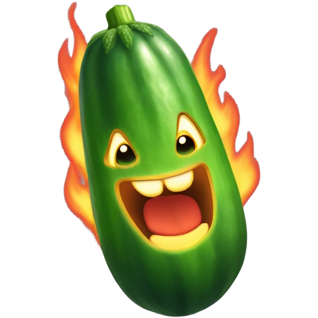 Giant fire breathing cucumber emoji