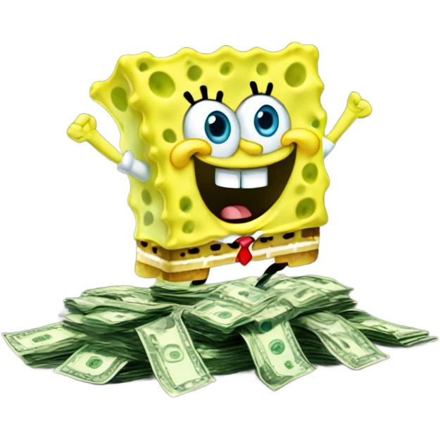 SpongeBob SquarePants messing his money up emoji