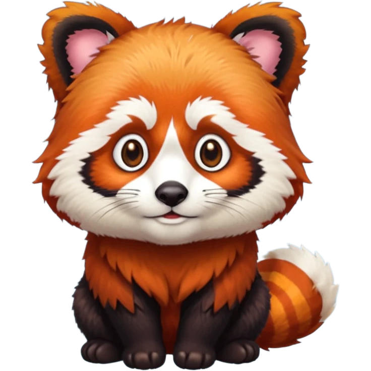 red panda with lawer hair emoji