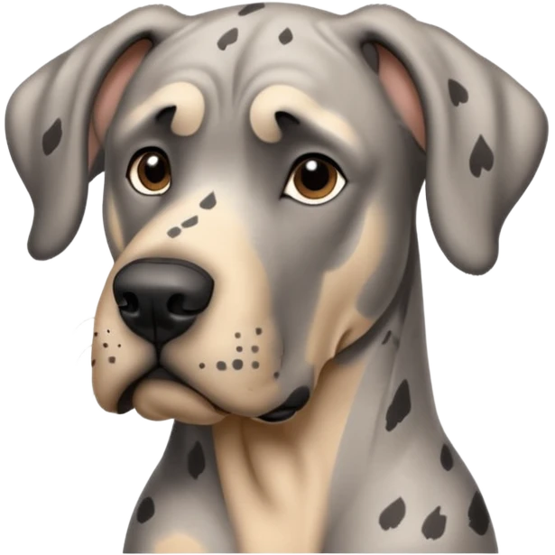 Gray Great Dane with black speckles emoji