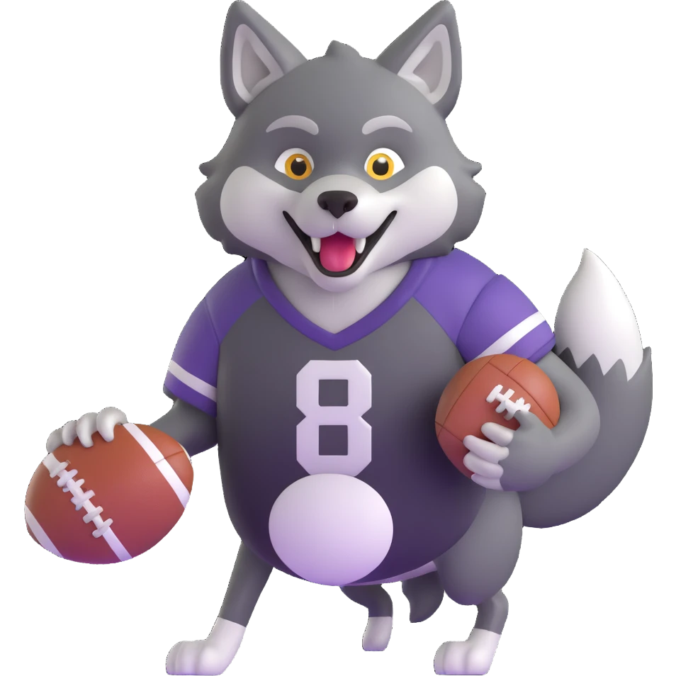 wolf holding a football emoji