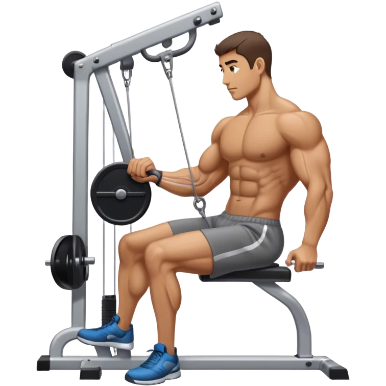 side-view man cable-machine tricep-pushdown emoji