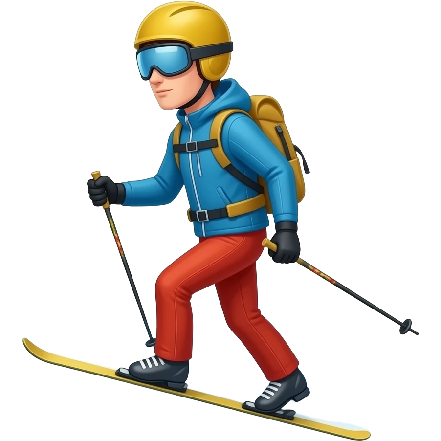 skitouring skier walking up the mountain emoji