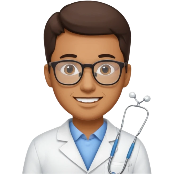Homem de óculos bonito dentista emoji