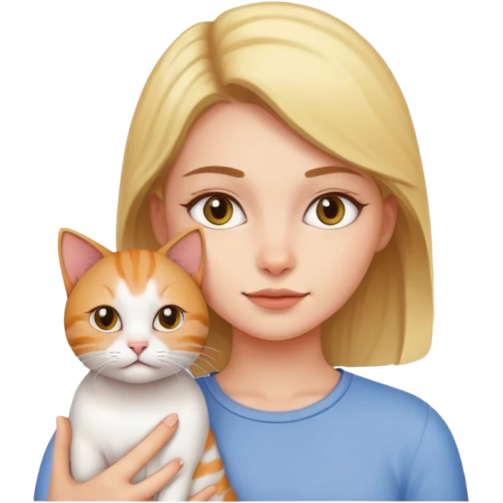 Chica y su gato emoji