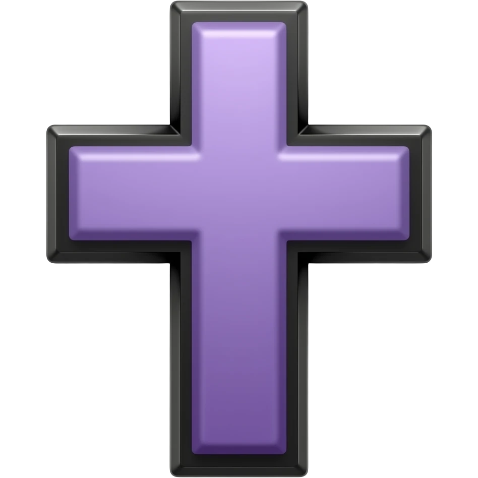 Purple Periwinkle christian cross with black borders emoji
