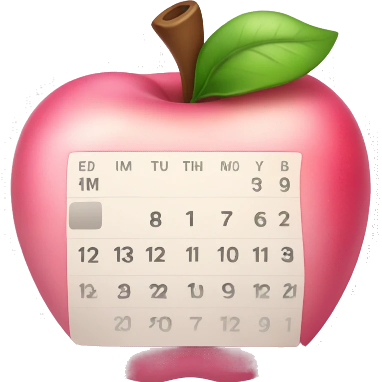 pink apple calendar emoji