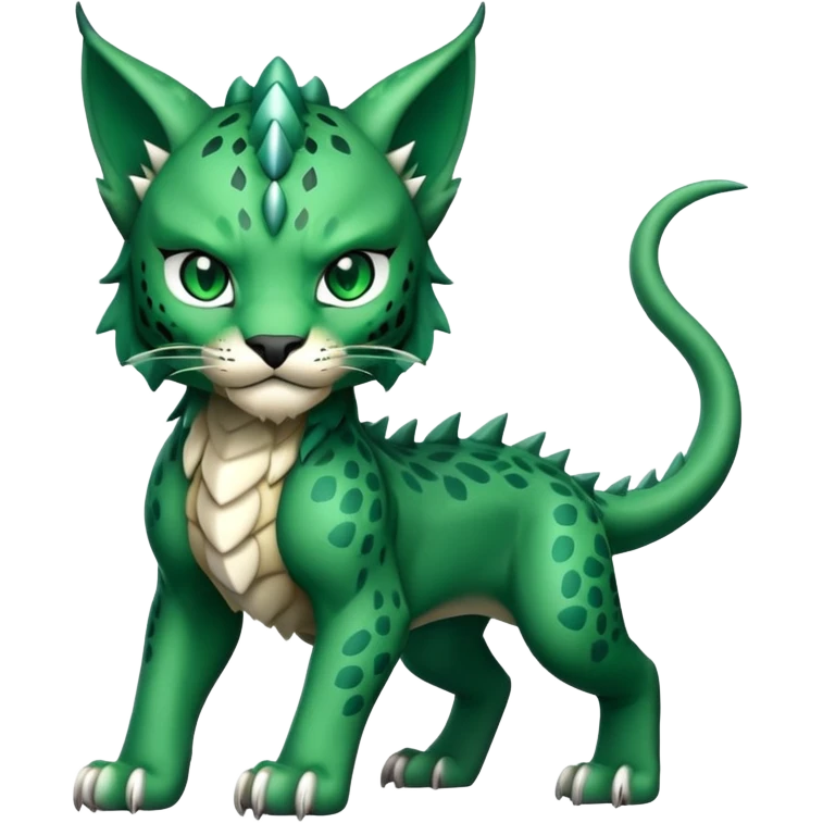 Dragon-type Fakémon-Lynx full body emoji