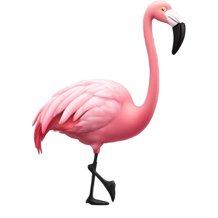 a pink flamingo with tap-dancing shoes emoji