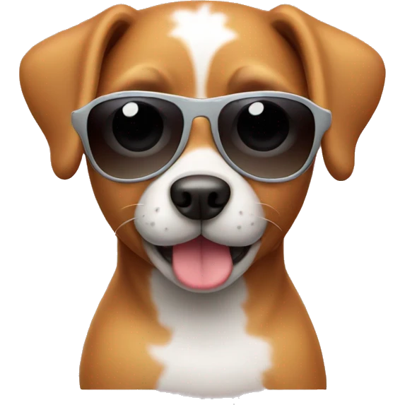 Cute dog with sunglasses  emoji