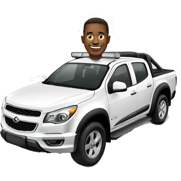 Man driving a white Holden Colorado  emoji