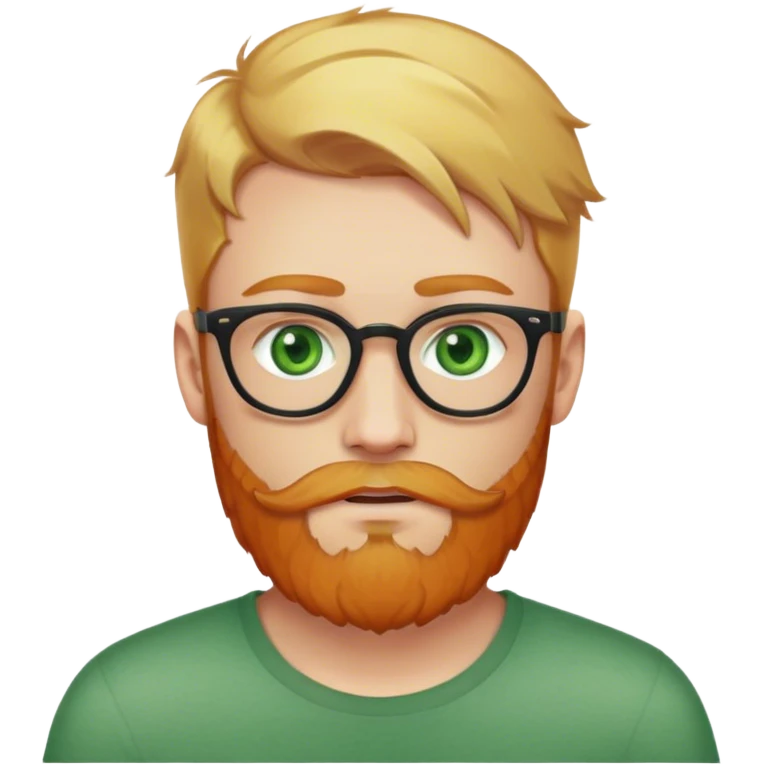 A man with green eyes and blonde hair with ginger hipster beard  emoji
