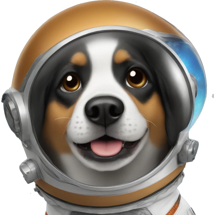 Dog in space waving emoji