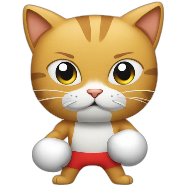 A cat boxing emoji
