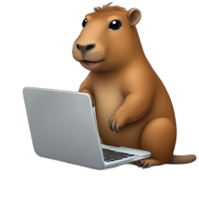 capibara programmer with laptop emoji