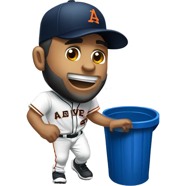 Jose altuve smacking a trash can emoji