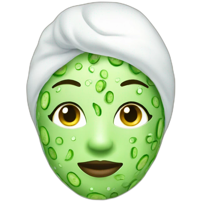 beauty cucumber face mask emoji