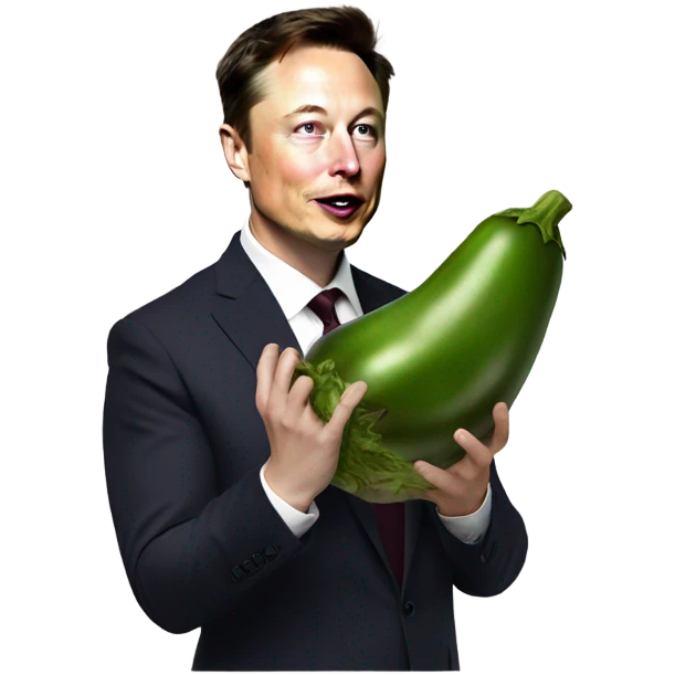 Elon musk eating an eggplant  emoji