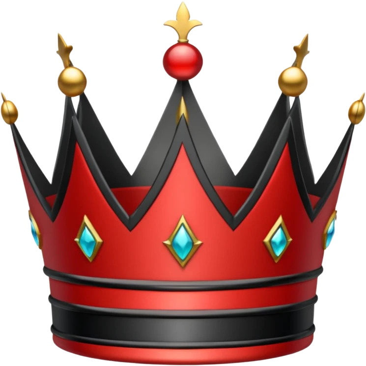 red and black crown emoji